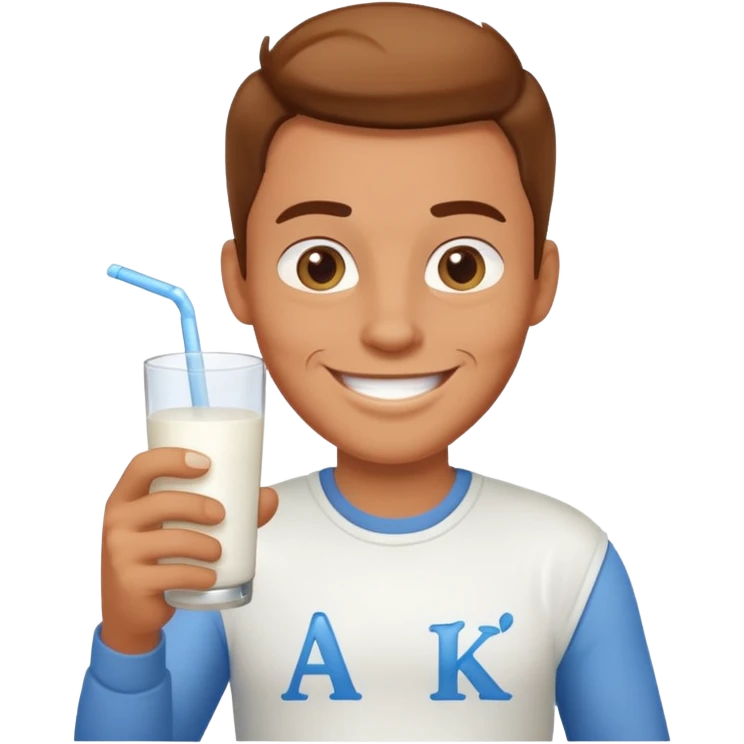 carton style character with ''AMILK'' written on them emoji