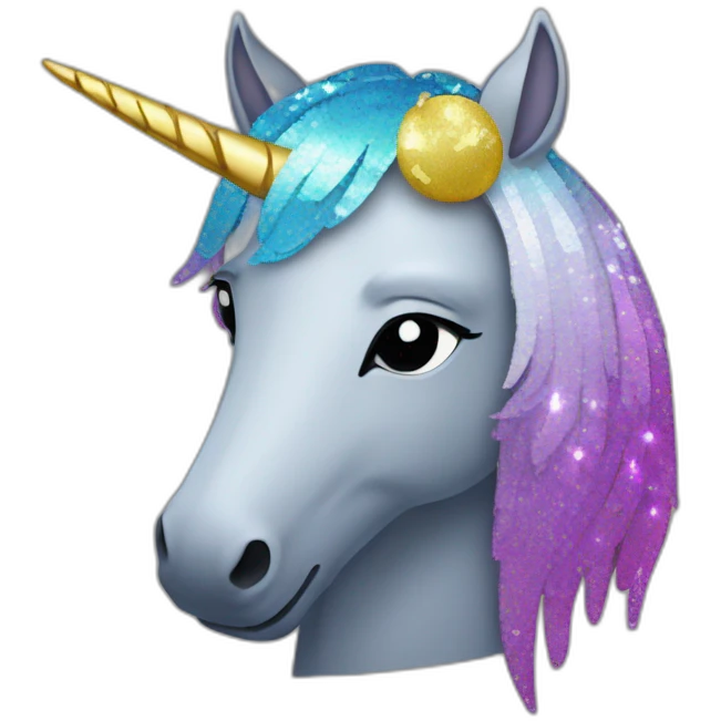 Licorne paillettes emoji