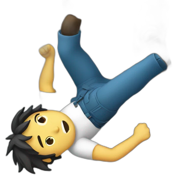 Falling off a cliff but not ok about it emoji