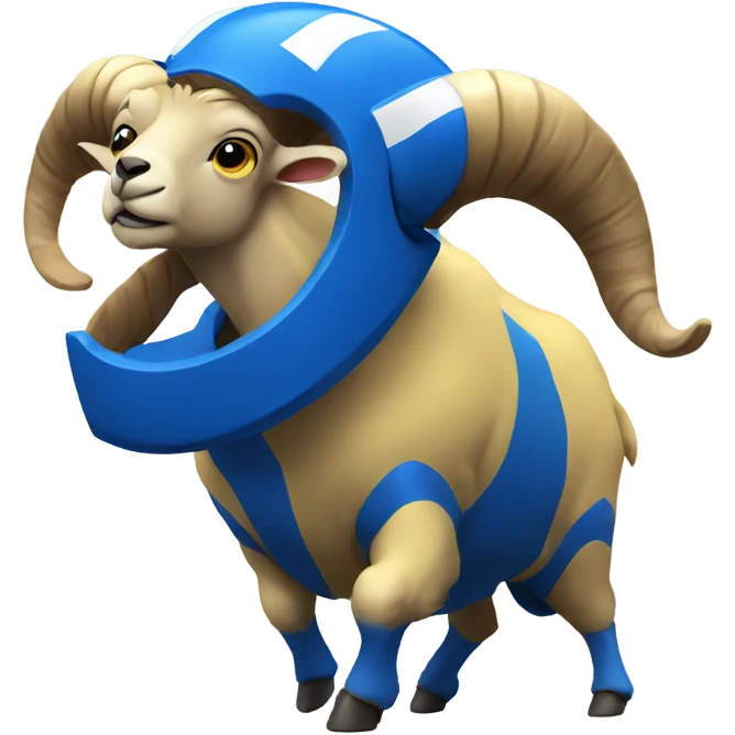 Ram playing football yellow blue emoji