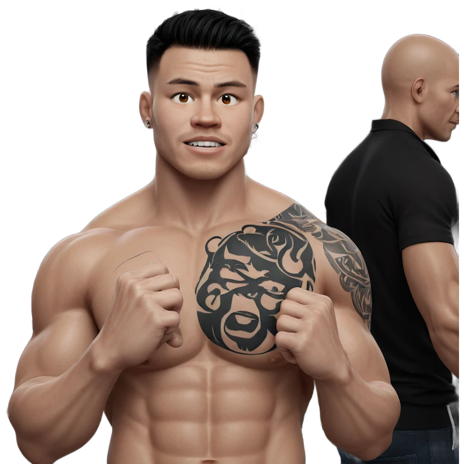 muscular boys with tattoos emoji
