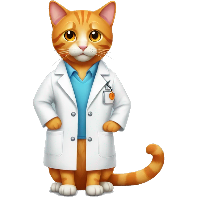 Orange cat wearing a lab coat  emoji