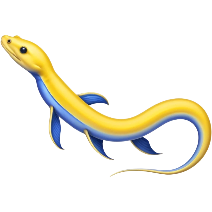 long ribbon eel, blue anbd yellow emoji