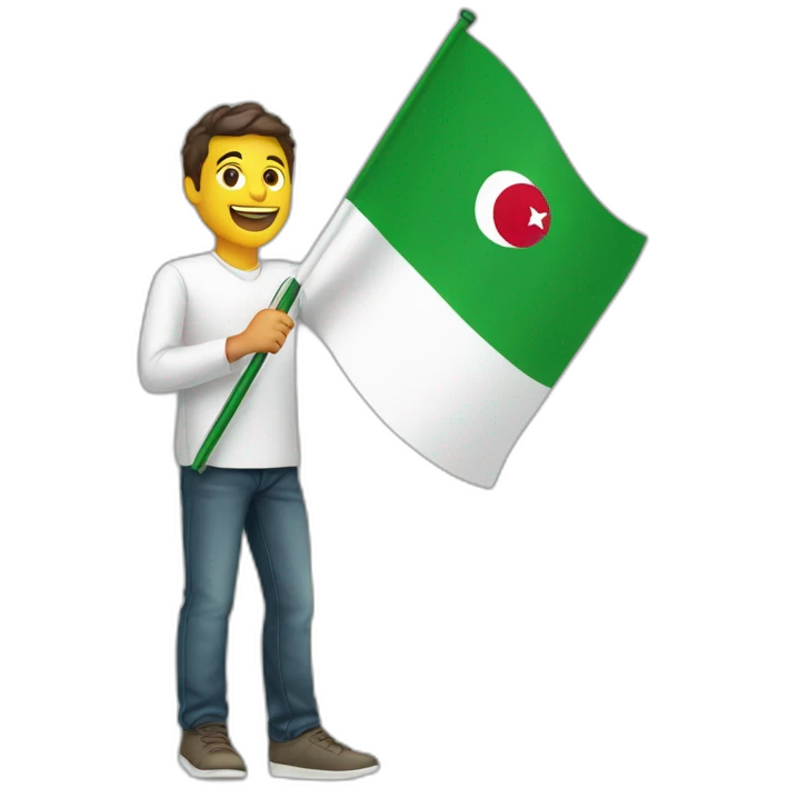 guy waving a flag of Algeria emoji