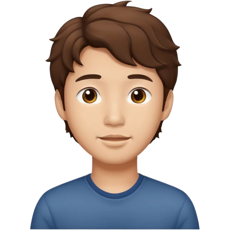 asian young man with wavy brown hair emoji