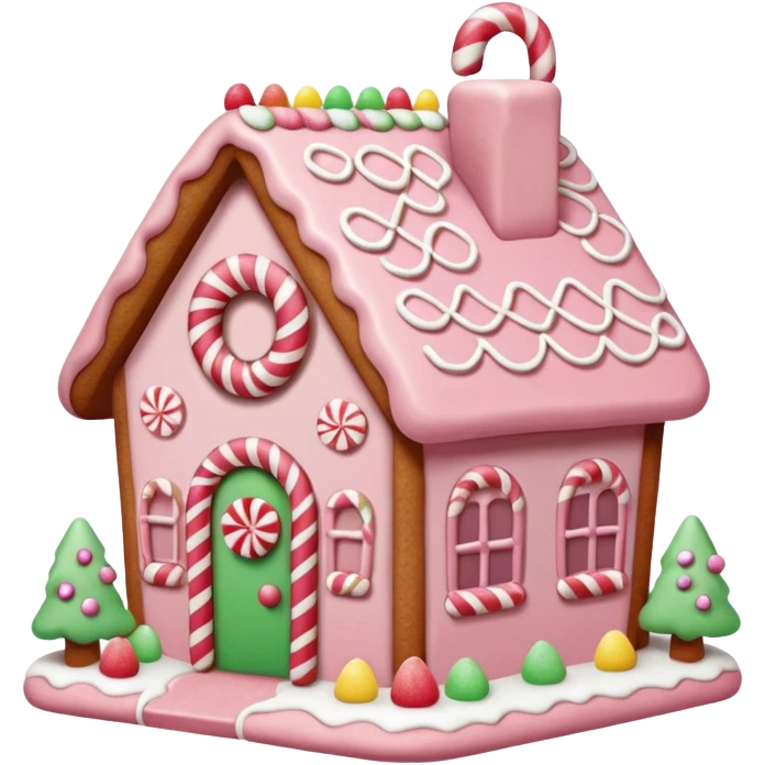 Cute light pink gingerbread house aesthetic  emoji