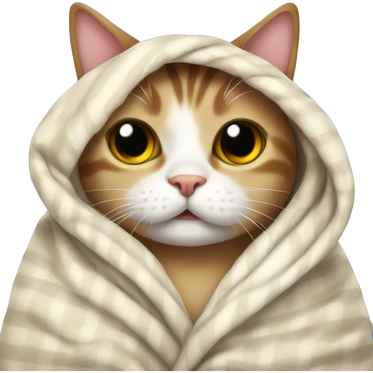 Cat in a blanket emoji