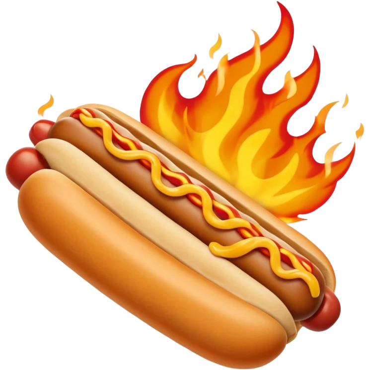 Fist Gripping a Flaming Hotdog emoji