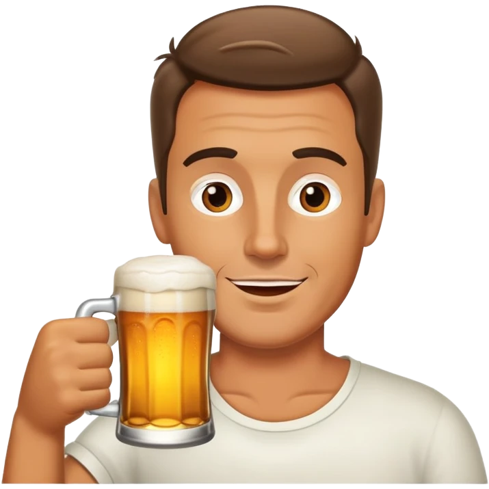 adult man enjoying a beer emoji