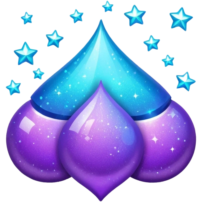 Glitter Purple and Cian add emoji