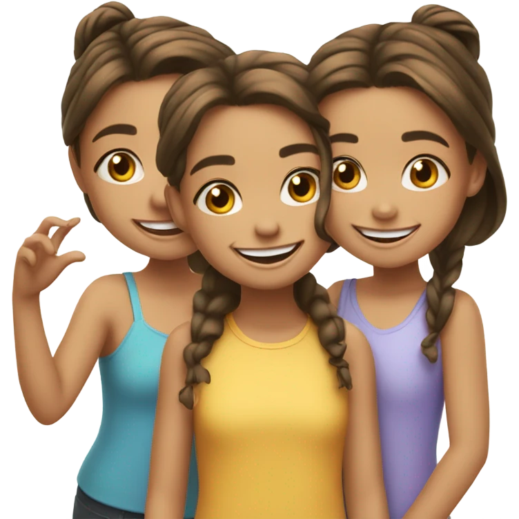 3 cute girl friends  emoji
