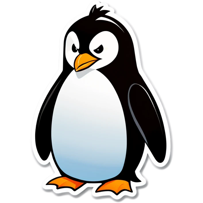 An angry penguin emoji