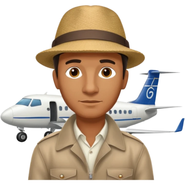 homme créole réunionnais avec chapeau arrive avion a gillot emoji