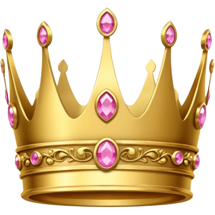lower crown golden with pink gems emoji
