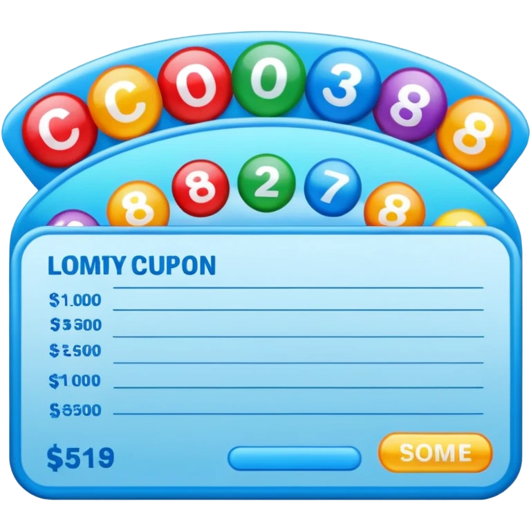 Create 1 blank lottery coupon, clean and colorful, with different header colors and simple grid sections. No numbers, no text emoji