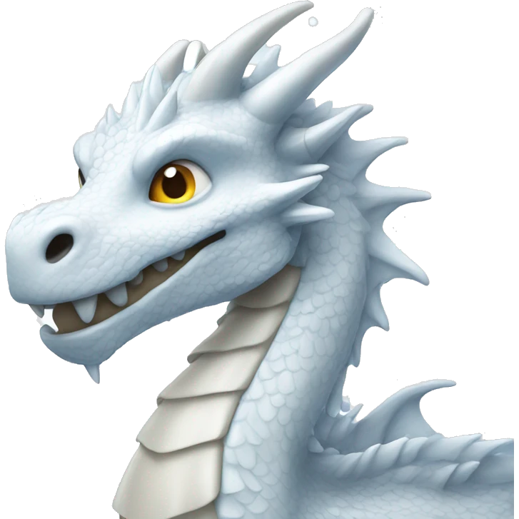 White dragon with snowflakes emoji
