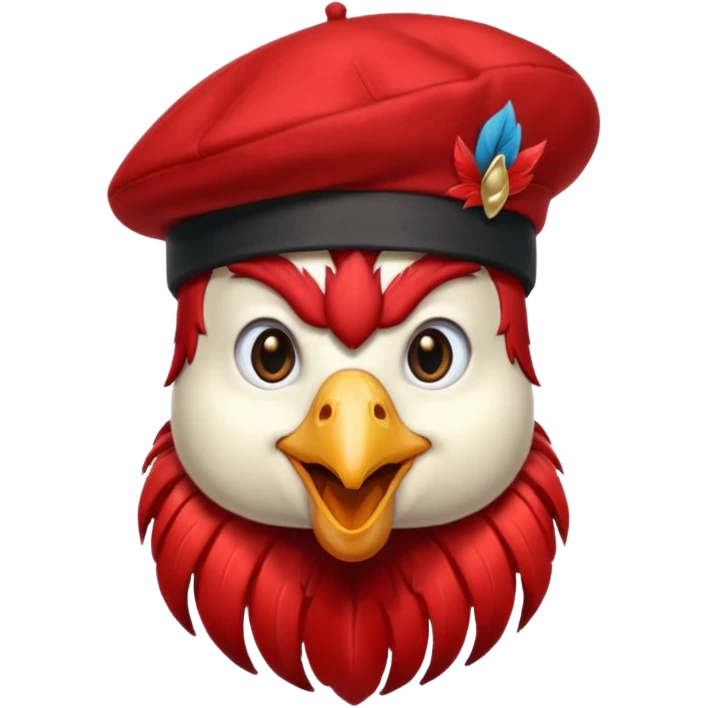 rooster with beret emoji