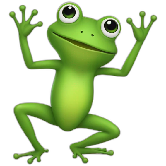Frog dancing minimalist emoji