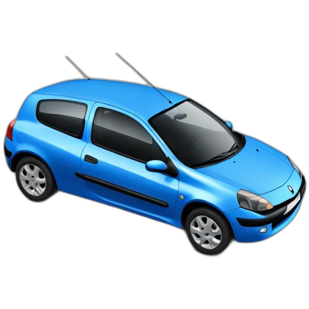 car blue renault clio 2 emoji