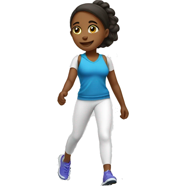Girl taking a walk motivated in a sport outfit- white emoji