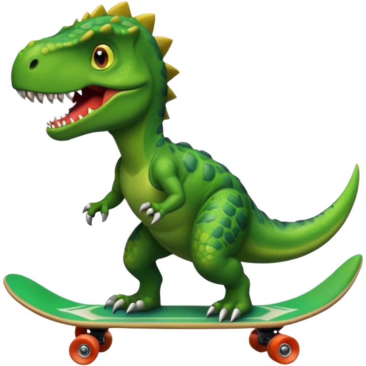 Dinosaur on a skateboard emoji