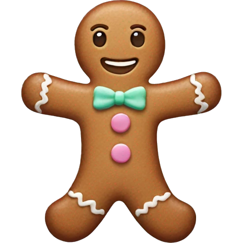 Pastel gingerbread man emoji