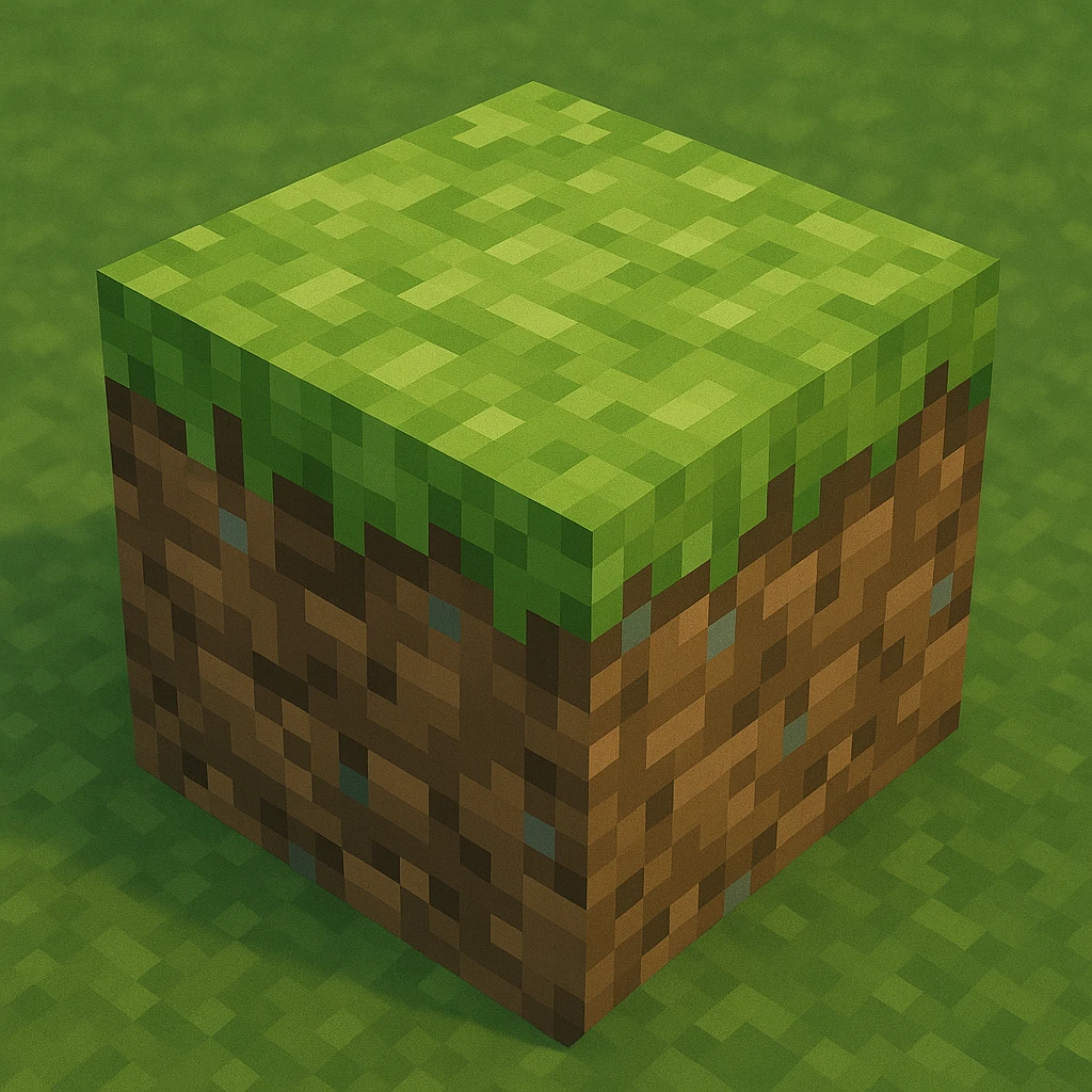 Minecraft grass block in general style emoji