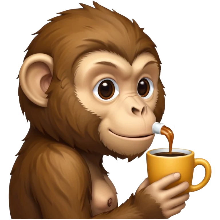 side profile monkey sipping coffee  emoji