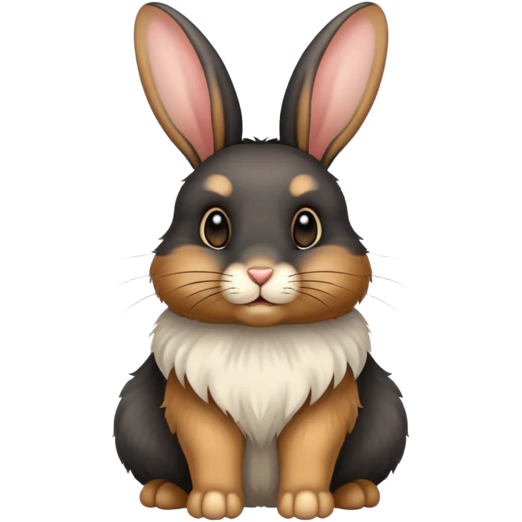 black and tan rabbit with long ears emoji