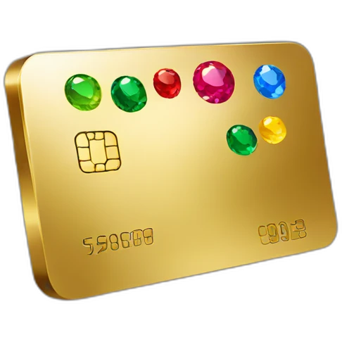 gold credit card with gems emoji