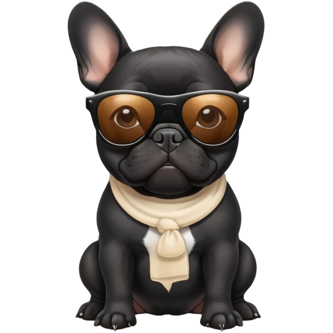  Black French bulldog sunglasses  emoji
