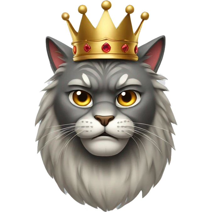 Big angry cat with crown emoji