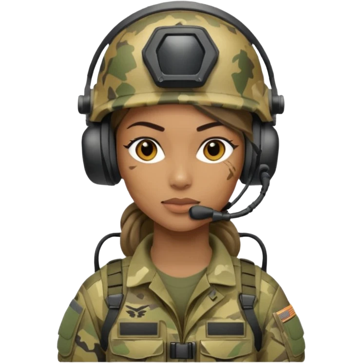 female special operations communications operator with combat gear emoji
