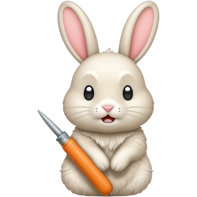 Crea un emoji de un conejo enojado con una arma emoji