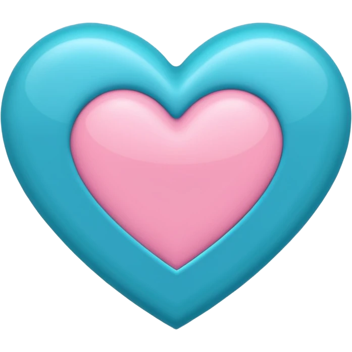 A big love heart in blue, pink and teal. emoji