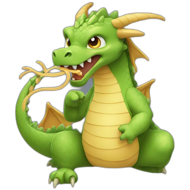 Dragon qui mange des nouilles emoji