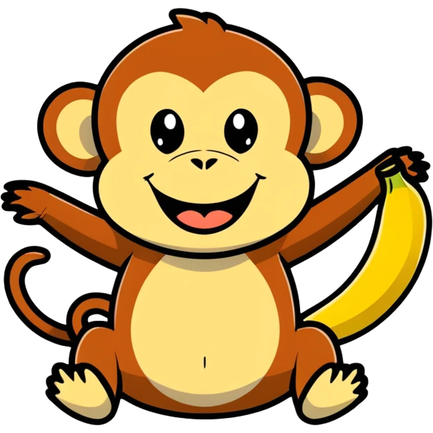 A monkey laughing with a banana emoji