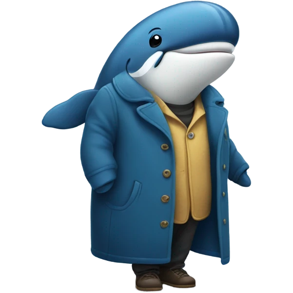 Whale wearing a coat emoji