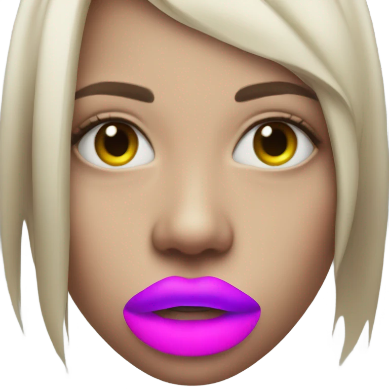 Neon lips emoji