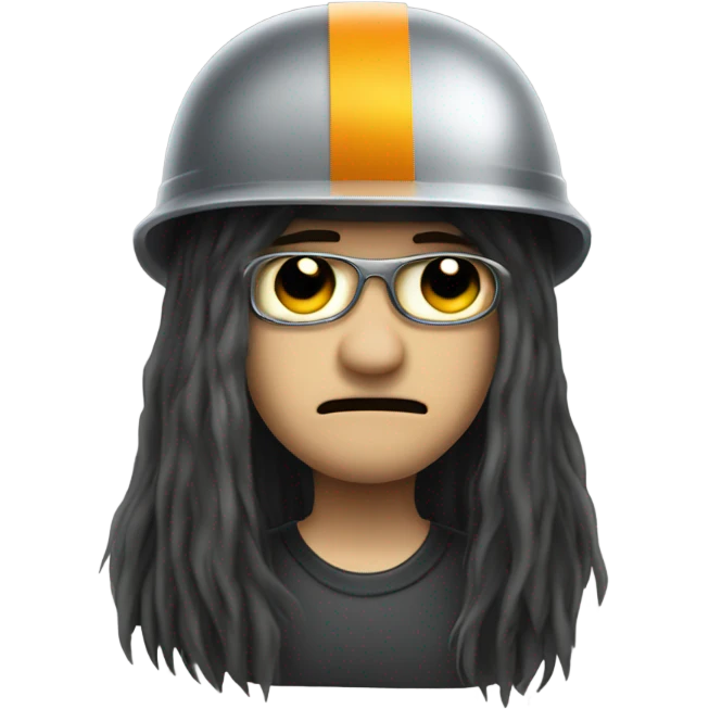 metalhead wearing a security hel emoji