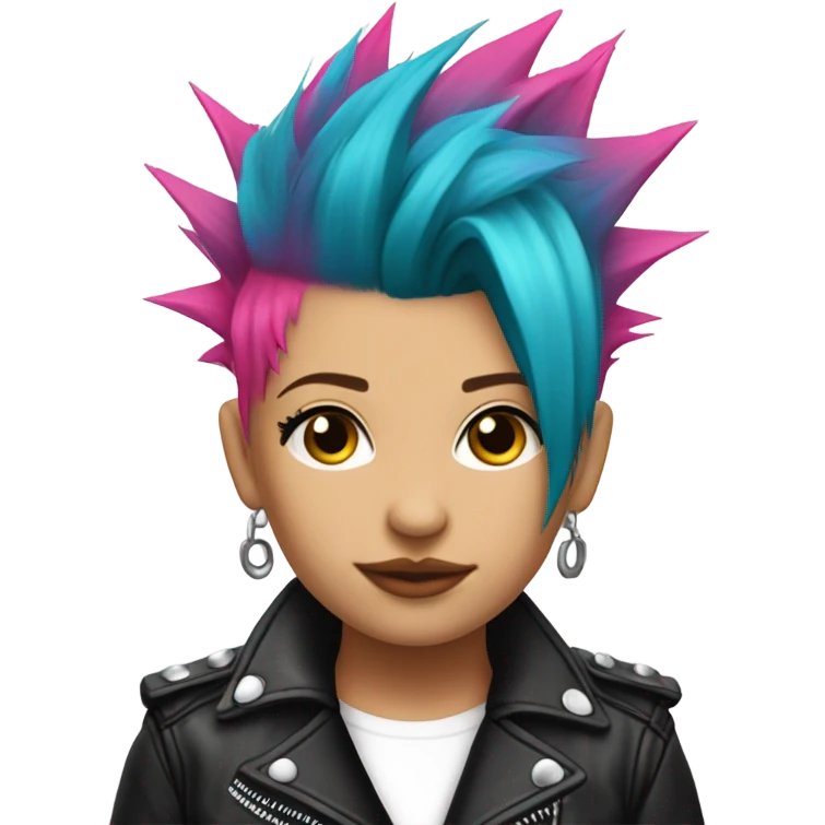 Pink hair punk girl back view emoji