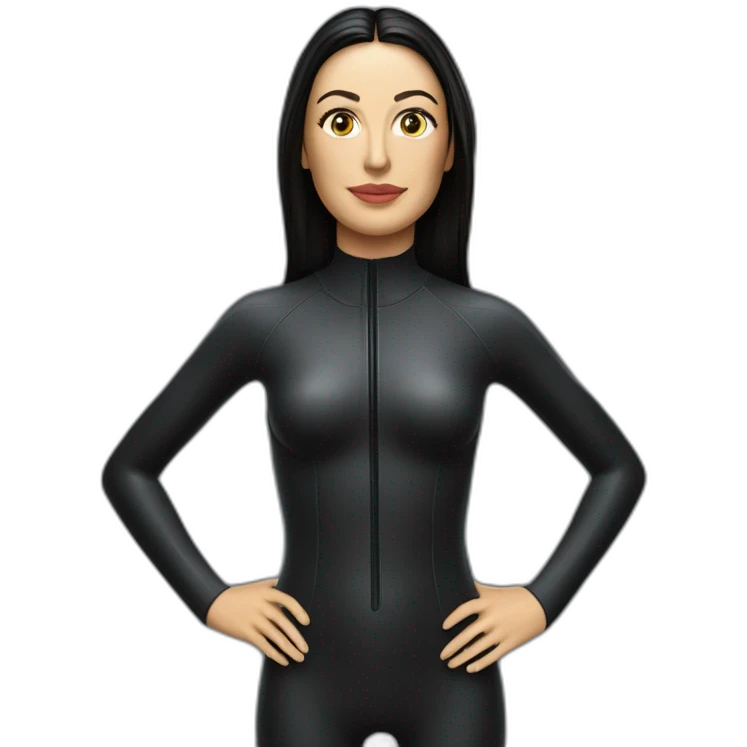 monica belucci wearing a wetsuit hyperrealistic emoji