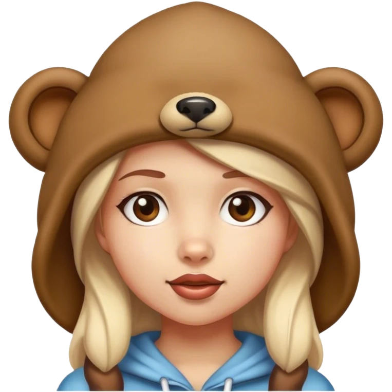 带熊帽子女孩 emoji