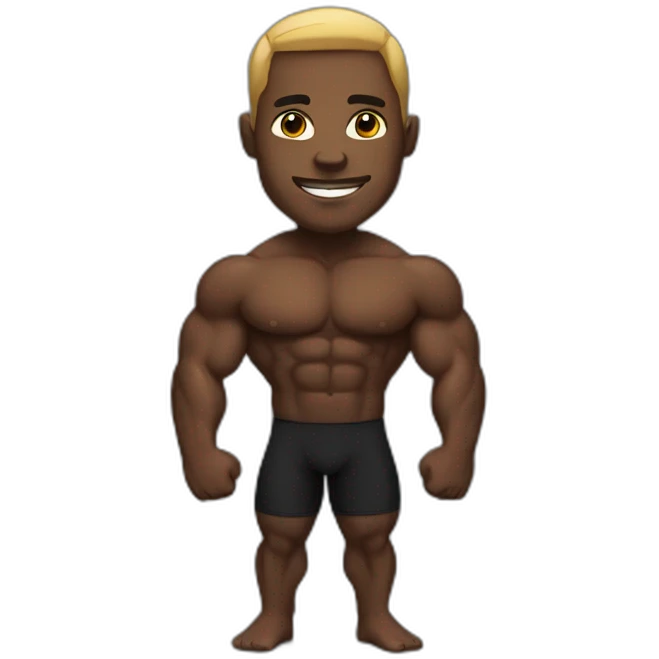 Black bodybuilder emoji