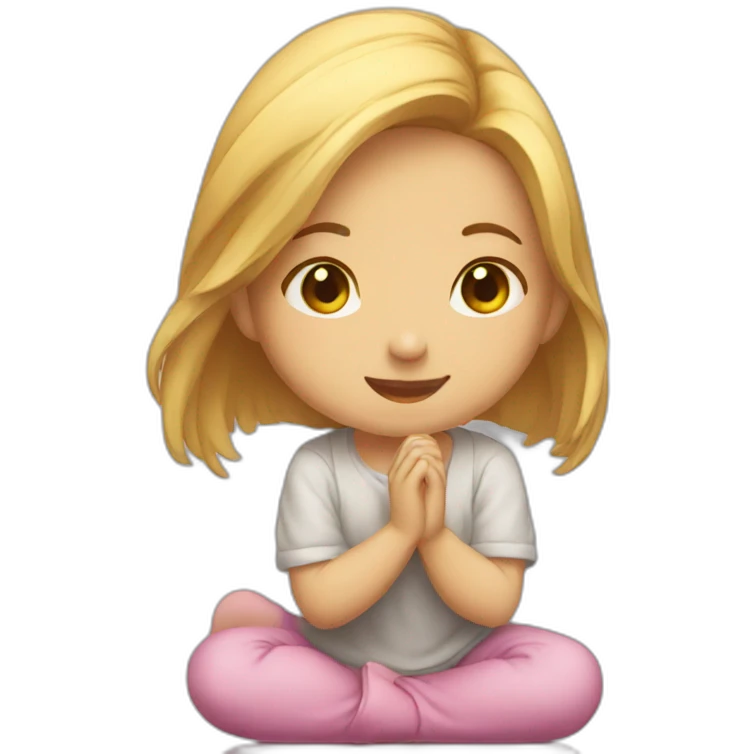 Cute girl kneeling emoji