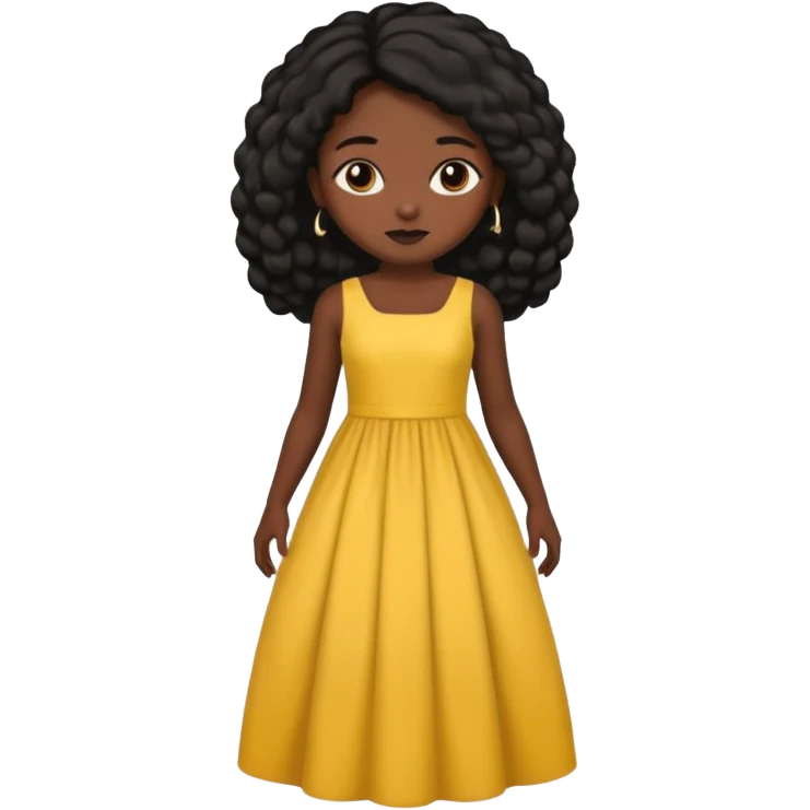 A girl with 4c hair and a long dress emoji