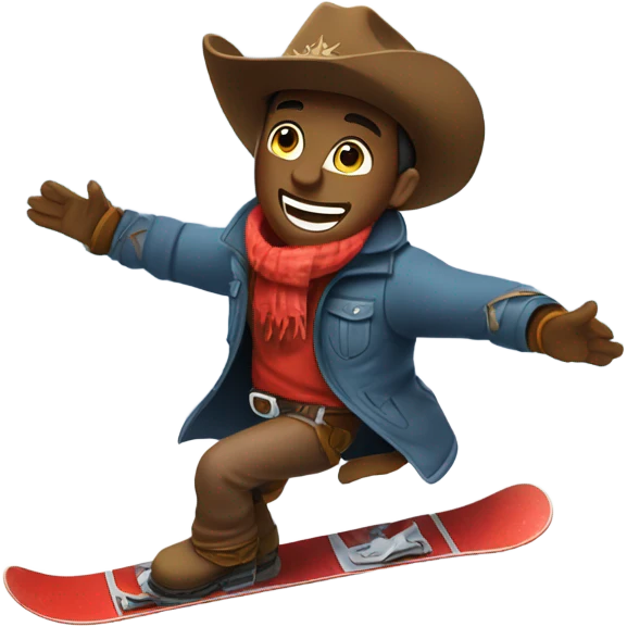 Snowboarding cowboy emoji