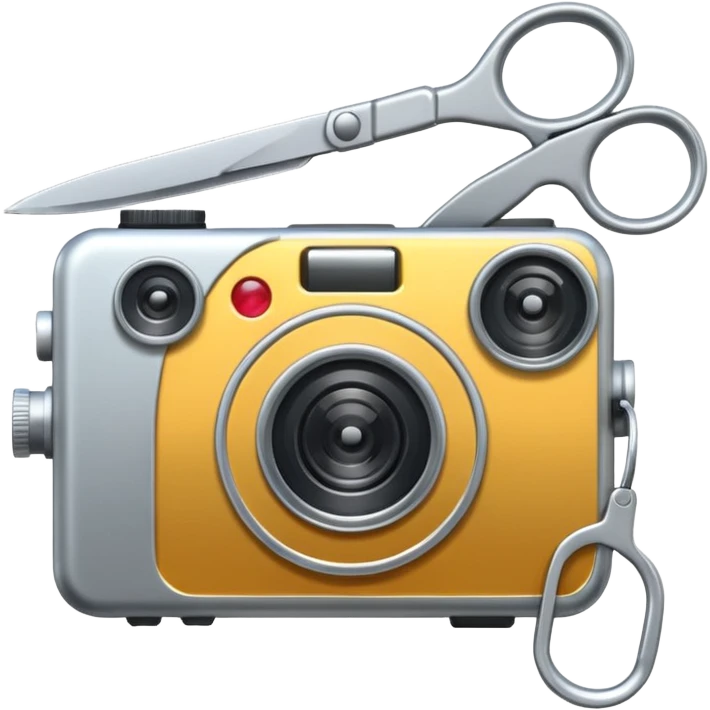 camera reel with scissors nearby emoji