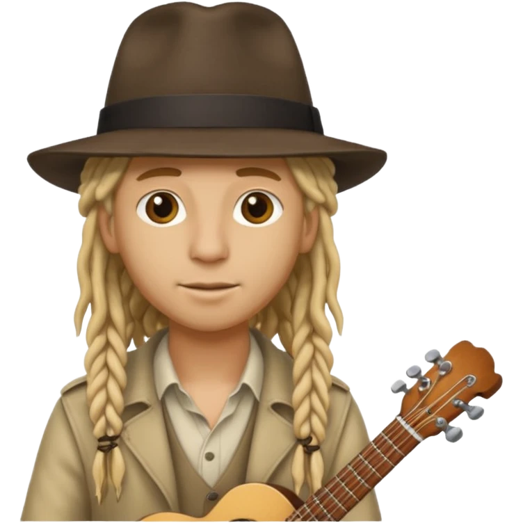 blonde Musician with dreadlocks and fedora emoji