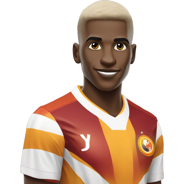 Victor Osimhen with a ball with a Galatasaray jersey emoji